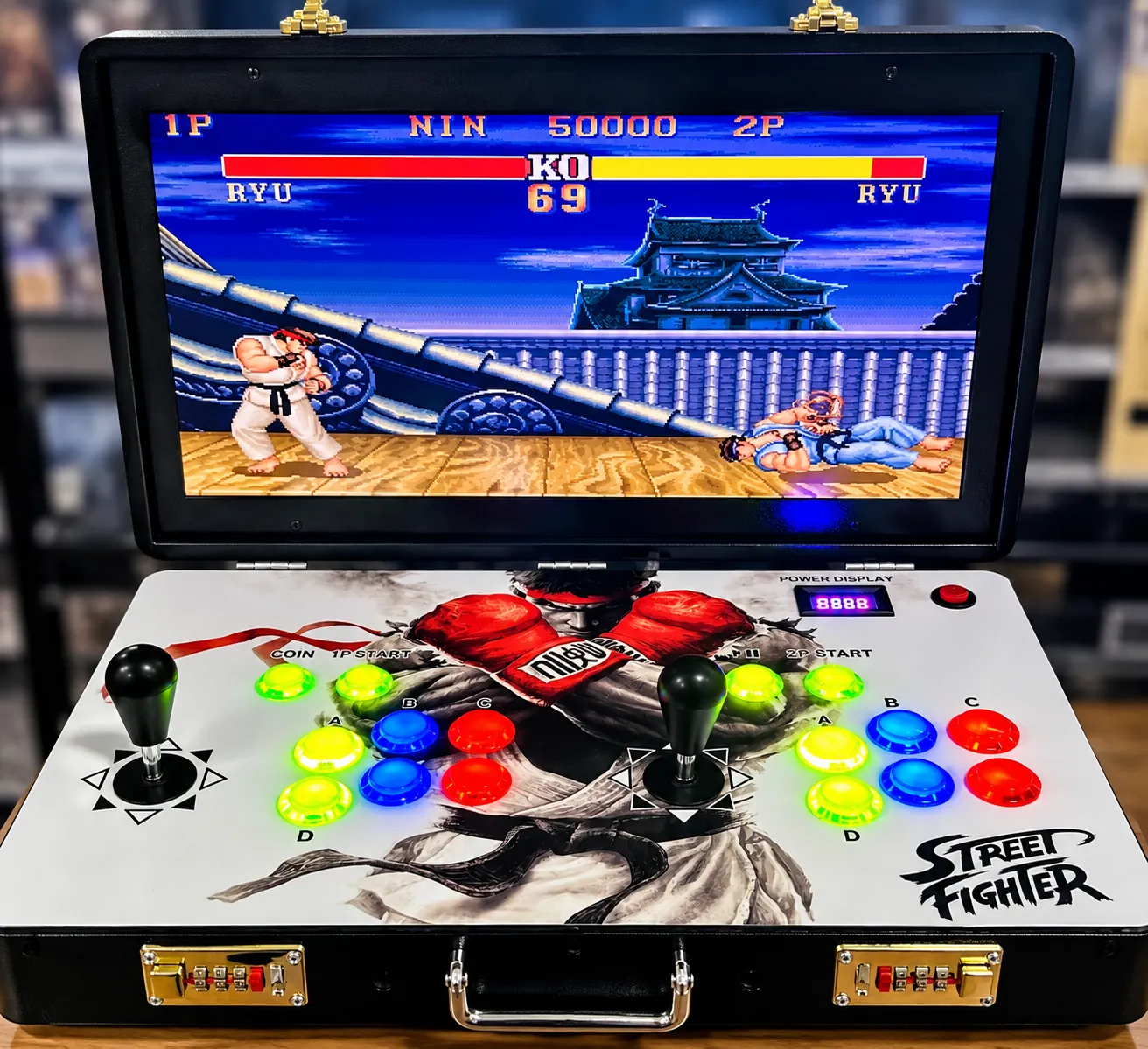 19” Şarjlı Taşınabilir Ekranlı Arcade 10.000+ Oyunlu Metal Arcade Kabin — görsel 3