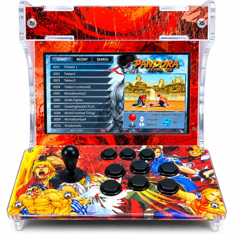 10” Ekranlı Plexi Kasa Bartop Arcade 10.000+ Oyunlu Metal Arcade Kabin