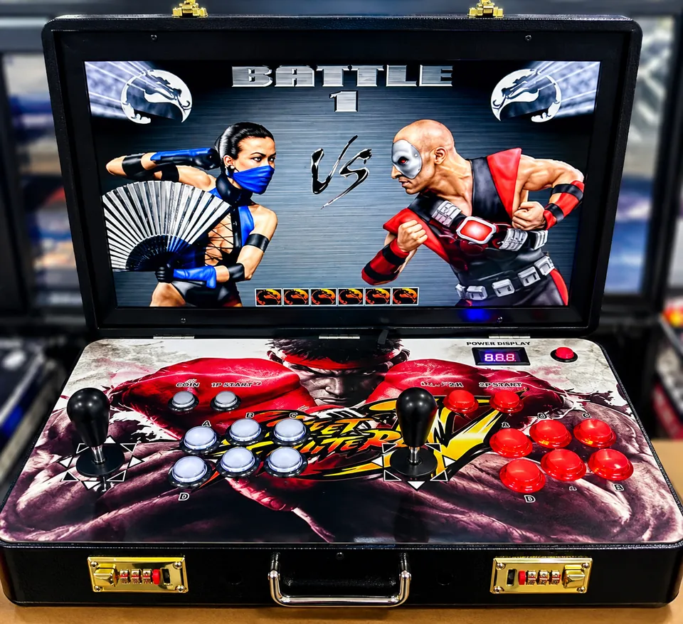 19” Şarjlı Taşınabilir Ekranlı Arcade 10.000+ Oyunlu Metal Arcade Kabin