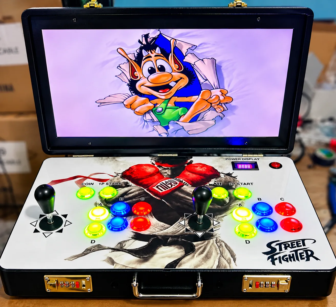 19” Şarjlı Taşınabilir Ekranlı Arcade 10.000+ Oyunlu Metal Arcade Kabin — görsel 7